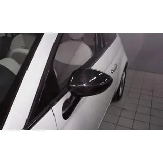 Накладки на дзеркала 2007-2015 (2 шт., натуральний карбон) Fiat 500/500L 2013-2022 рр. фото 4