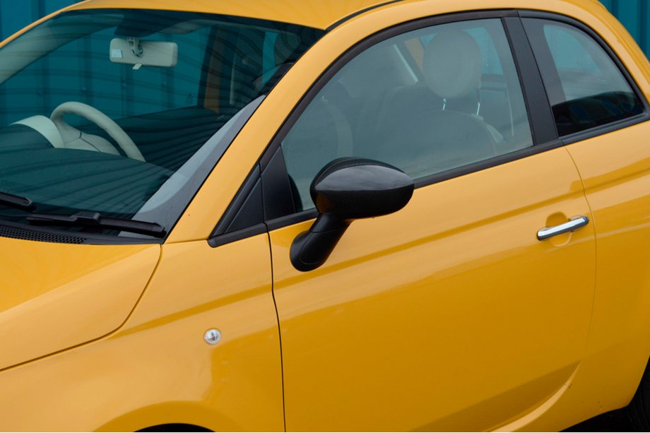 Fiat 500/500L 2013-2022 рр. Накладки на дзеркала 2007-2015 (2 шт., натуральний карбон) Фото 13