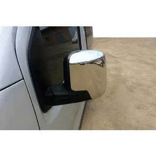 Накладки на дзеркала верхівки (2 шт, нерж.) Fiat Fiorino/Qubo 2008-2024 рр. фото 1