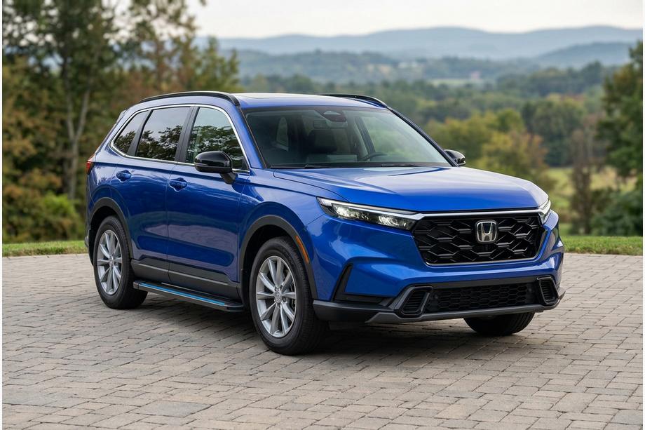 Honda CRV 2022- рр. Бокові пороги Maya Blue (2 шт., Алюміній) Фото 1