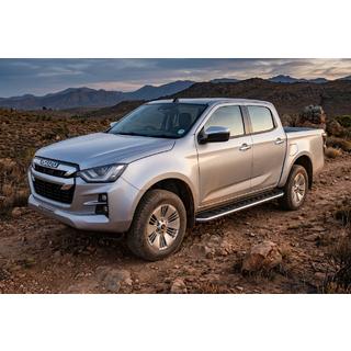 Бокові пороги Maydos V1 (2 шт., Алюміній ↗ нерж) Isuzu D-Max 2019- рр. фото 1