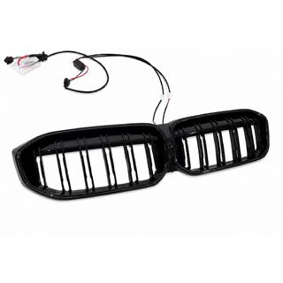 Ніздрі M-Look LED (2022+, чорний глянець) BMW 3 серія G20/G21 2018- рр. фото 4