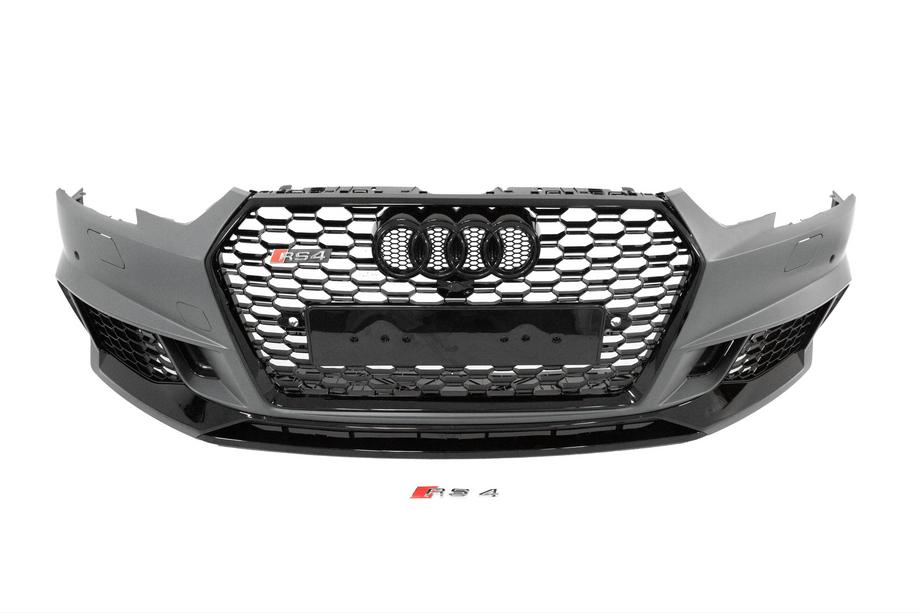 Audi A4 B9 2015-2024 рр. Передній бампер RS-Style (Під радари, 2015-2019) Фото 2