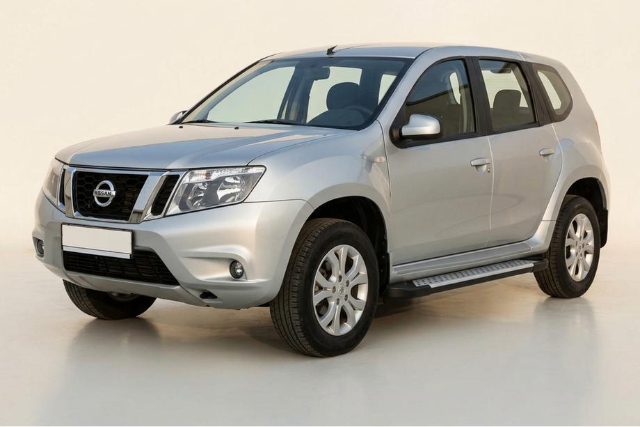 Nissan Terrano 2014- рр. Бокові пороги Allmond Grey (2 шт., Алюміній) Фото 1