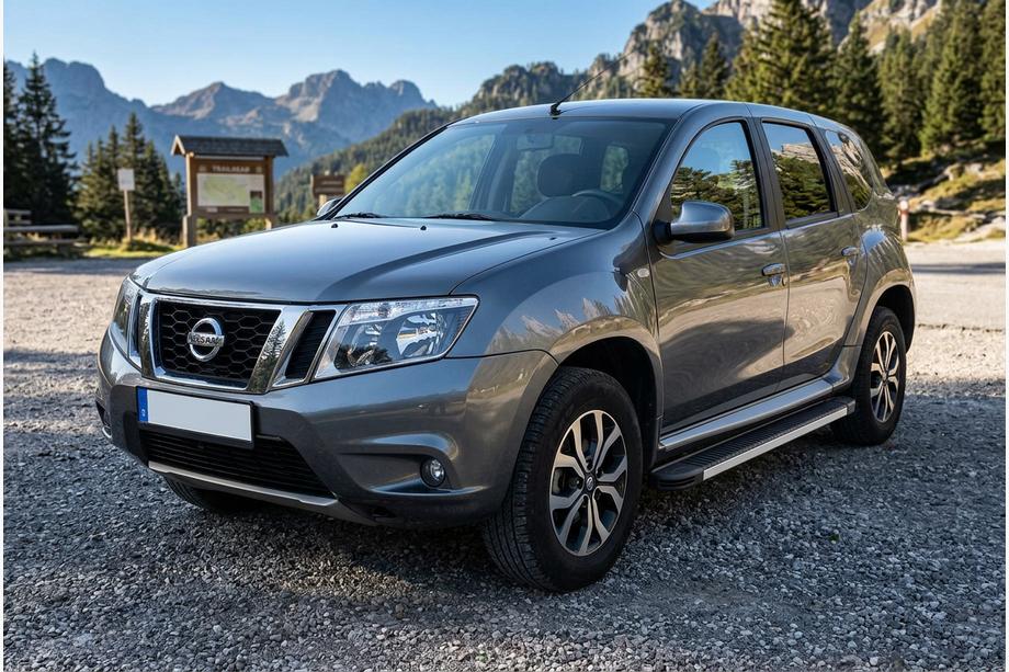 Nissan Terrano 2014- рр. Бокові пороги Maya V1 (2 шт., Алюміній) Фото 1