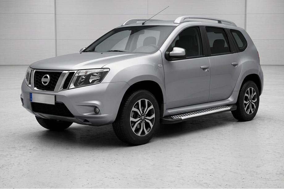 Nissan Terrano 2014- рр. Бокові пороги Line (2 шт., Алюміній) Фото 1