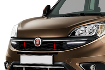 Fiat Doblo II 2010-2022 рр. Накладки на решітку радіатора (2015↗, 2 шт., нерж.) фото 1