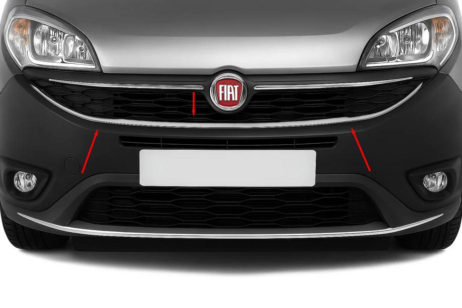 Fiat Doblo II 2010-2022 рр. Накладка навколо нижньої решітки (2015↗, нерж.) Фото 1