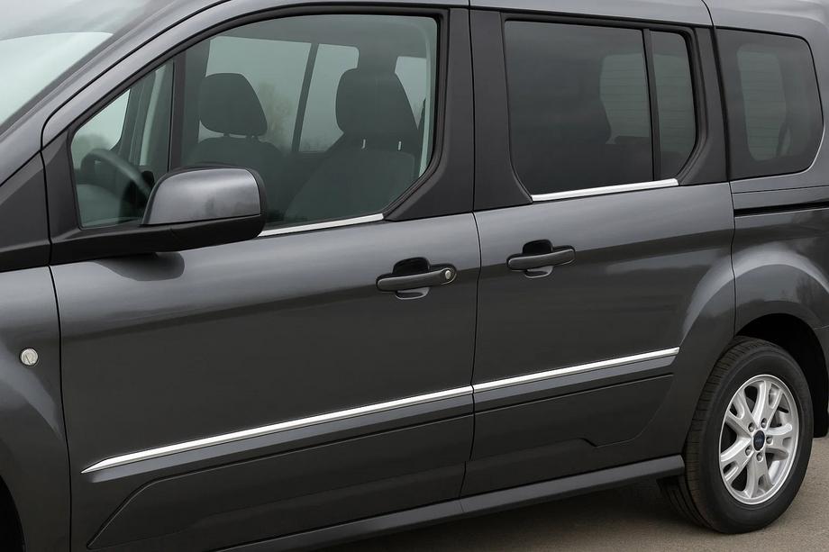 Ford Connect 2014-2021 рр. Нижні молдинги стекол (4 шт., Нерж) Фото 1