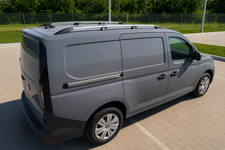 Volkswagen Caddy 2020- рр. Рейлінги хром (турецький дизайн) Станд. база, Металеві ніжки Фото 4