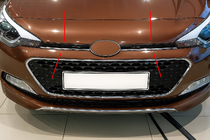 Hyundai I-20 2014-2020 рр. Накладки на решітку 2014-2018 (2 шт, нерж) фото 1