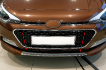 Hyundai I-20 2014-2020 рр. Накладка на решітку бампера 2014-2018 (нерж) фото 1