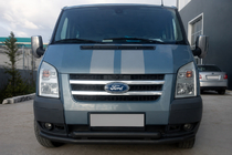 Ford Transit 2000-2014 рр. Передній вус ST014 Black (2006-2014, нерж.) фото 1