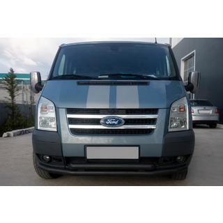 Передній вус ST014 Black (2006-2014, нерж.) Ford Transit 2000-2014 рр. фото 1