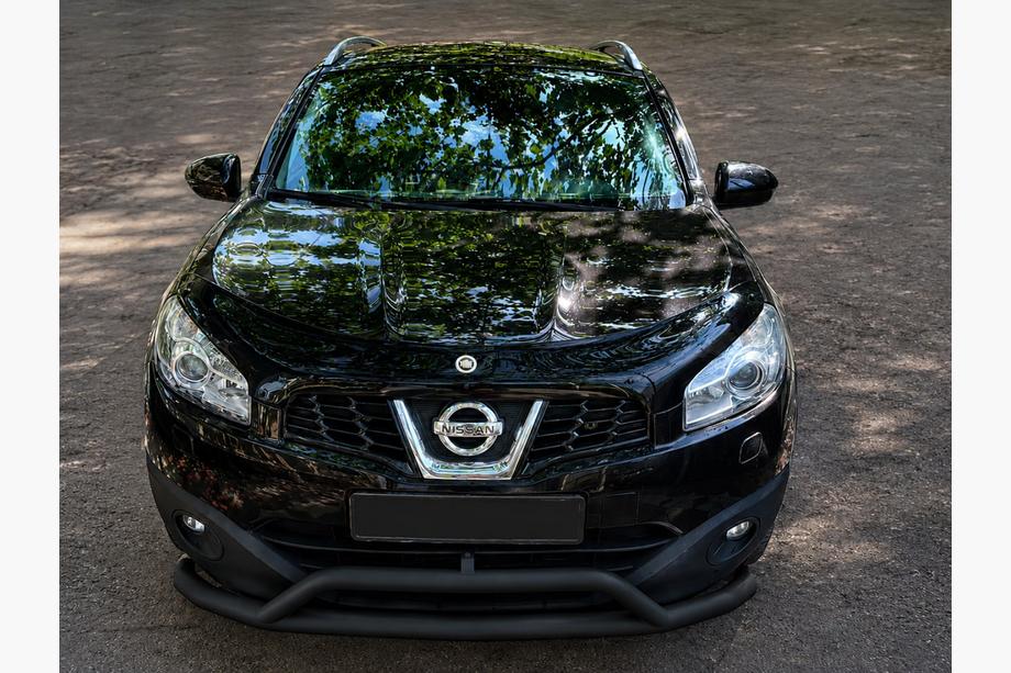 Nissan Qashqai 2007-2010 рр. Передній захист Black (нерж) Фото 1
