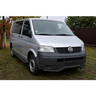Передній захист хвиля ST007 Black (нерж) Volkswagen T5 Transporter 2003-2010 рр. фото 1