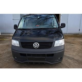Передній захист хвиля-гриль ST007-1 Black (нерж) Volkswagen T5 Transporter 2003-2010 рр. фото 2