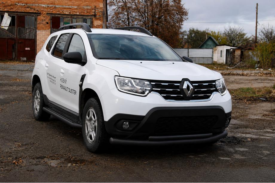 Renault Duster 2018-2024 рр. Передній захист F3-10 Black (нерж.) Фото 3