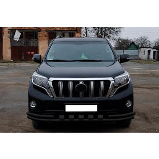 Передній захист F3-31 Black (нерж) Toyota Land Cruiser Prado 150 2009-2023 рр. фото 2