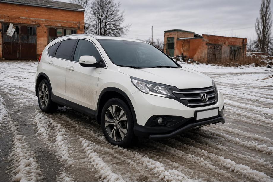 Honda CRV 2012-2016 рр. Передній захист ST007 Black (нерж.) Фото 2