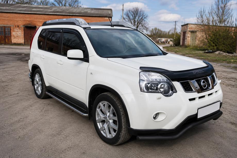 Nissan X-trail T31 2007-2014 рр. Передній захист ST007 Black (нерж) Фото 1