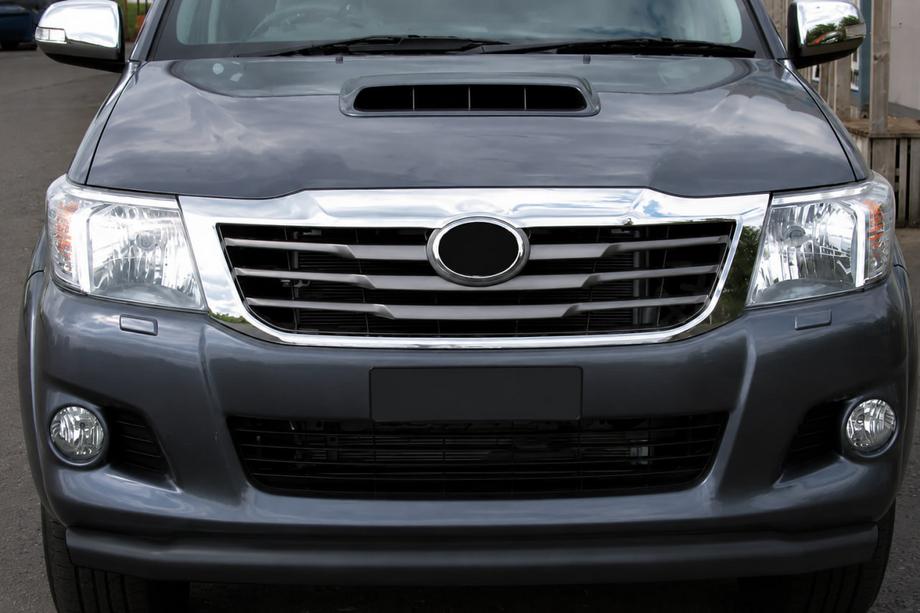Toyota Hilux 2006-2015 рр. Передній захист ST008 Black (нерж.) Фото 1