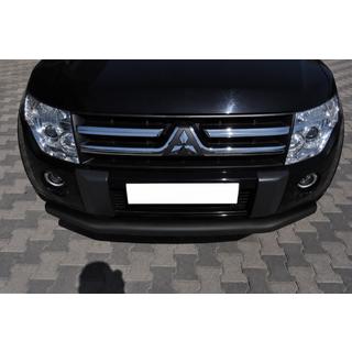 Передній захист ST008 Black (нерж.) Mitsubishi Pajero Wagon III 1999-2006 рр. фото 2
