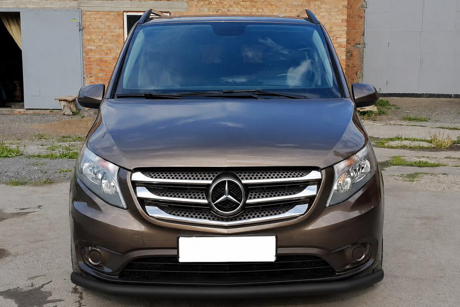 Mercedes Vito/V-class W447 2014- рр. Передній захист ST008 Black (нерж.) Фото 1