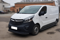 Renault Trafic 2015- рр. Передній захист ST008 Black (нерж) фото 2