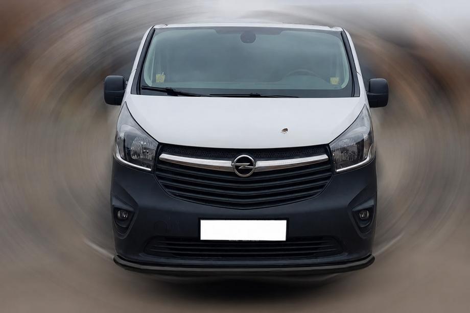 Renault Trafic 2015- рр. Передній захист ST008 Black (нерж) Image