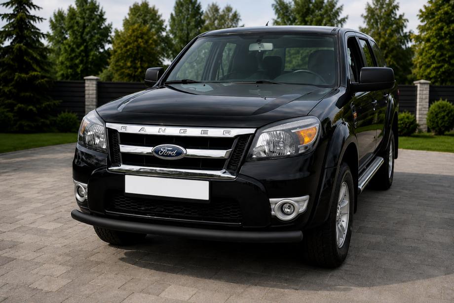 Ford Ranger 2007-2011 рр. Передній захист ST008 Black (нерж) Фото 1