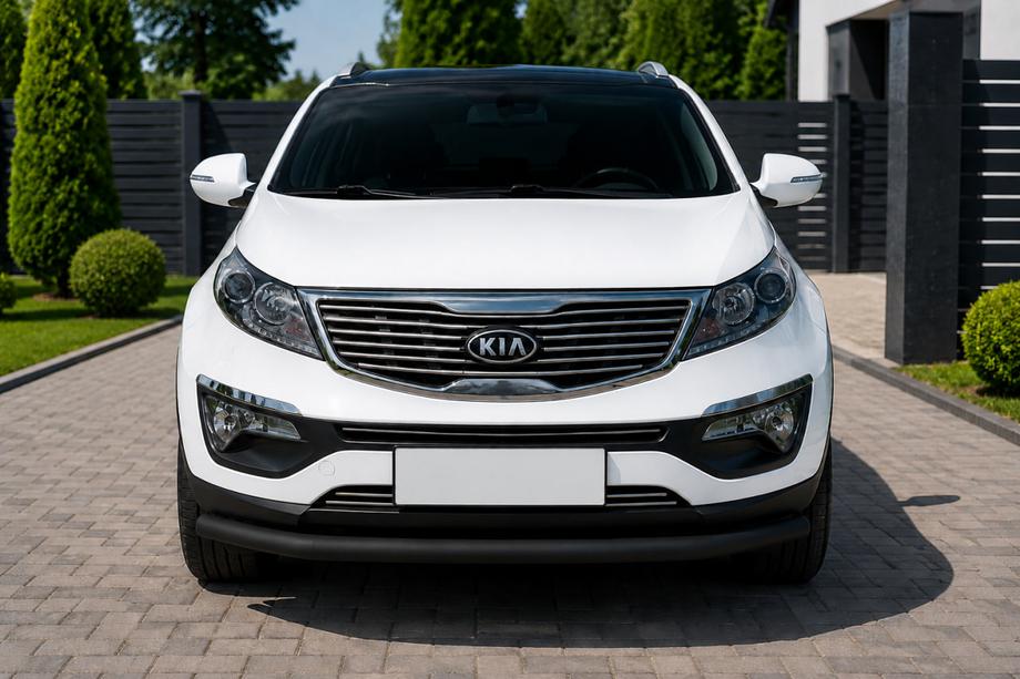 Kia Sportage 2010-2015 рр. Передній захист ST008 Black (нерж) Фото 1