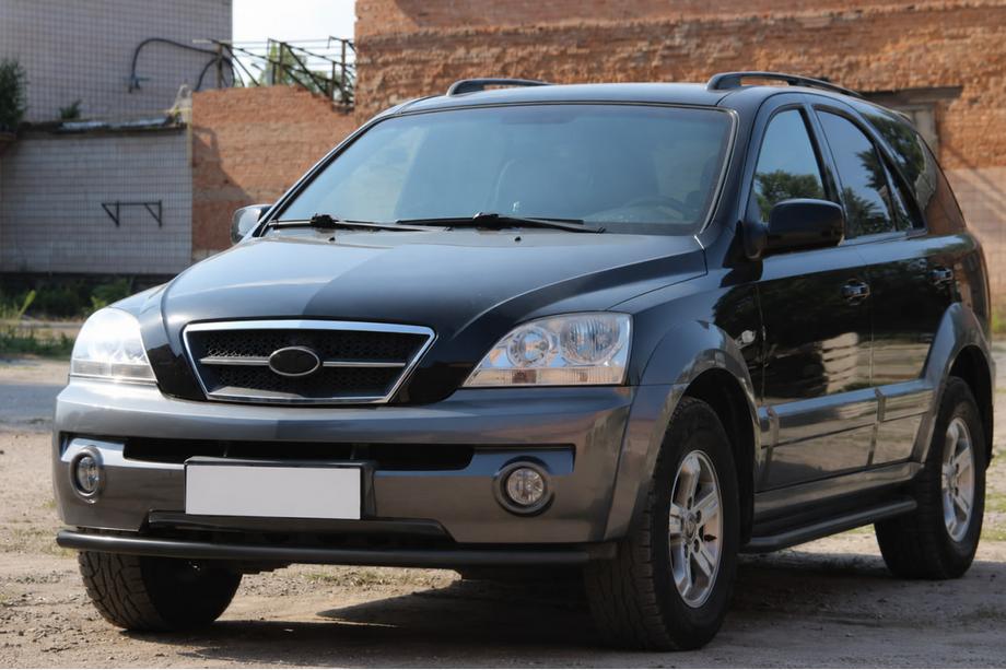 Kia Sorento I BL 2002-2009 рр. Передній захист ST008 Black (нерж) Фото 1
