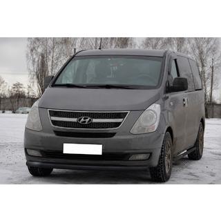 Передній захист ST008 Black (нерж) Hyundai H300, H1, Starex 2008-2020 рр. фото 3