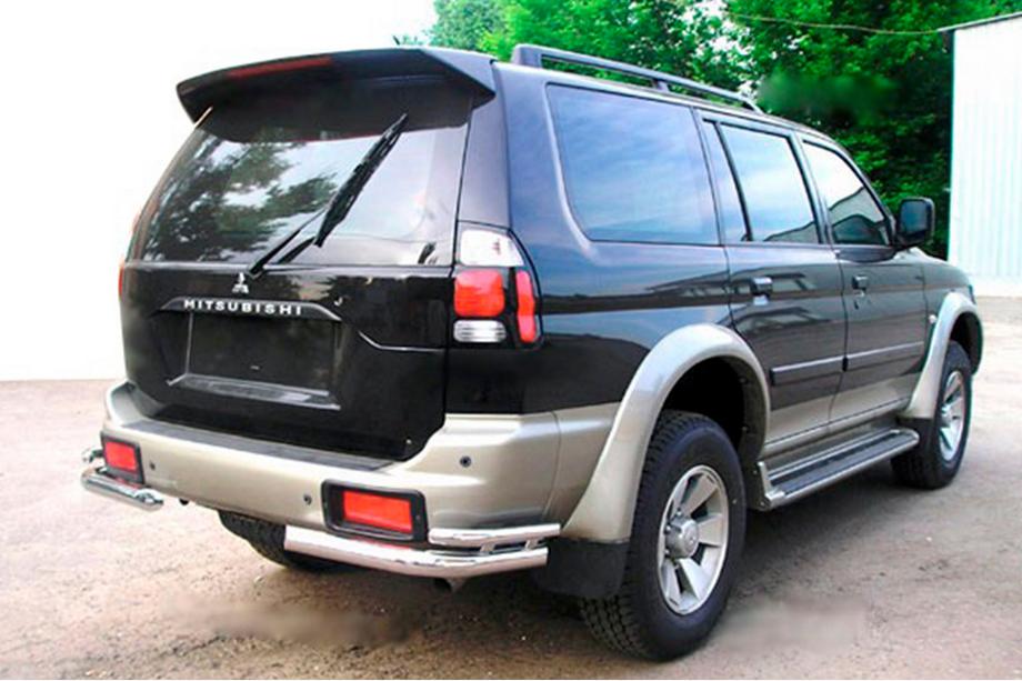 Mitsubishi Pajero Sport 1996-2007 рр. Задні подвійні куточки (2 шт, нерж) Image