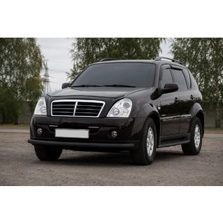 Передній захист ST008 Black (нерж) SsangYong Rexton I 2001-2017 рр. фото 1