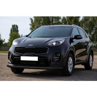 Передній захист ST008 Black (нерж) Kia Sportage 2015-2021 рр. фото 1