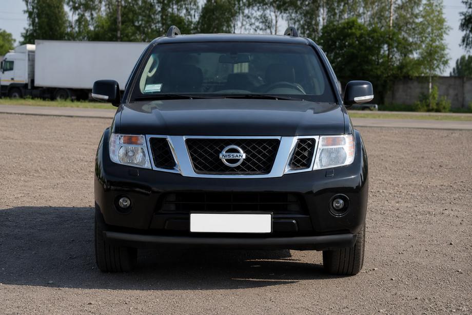 Nissan Pathfinder R51 2005-2014 рр. Передній захист ST008-1 Black (нерж) Фото 3