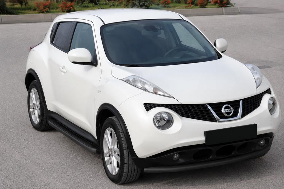 Nissan Juke 2010-2019 рр. Передній захист ST008-2 Black (нерж) Фото 1
