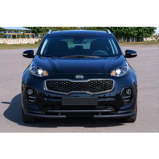 Передній захист ST009 Black (нерж) Kia Sportage 2015-2021 рр. фото 1