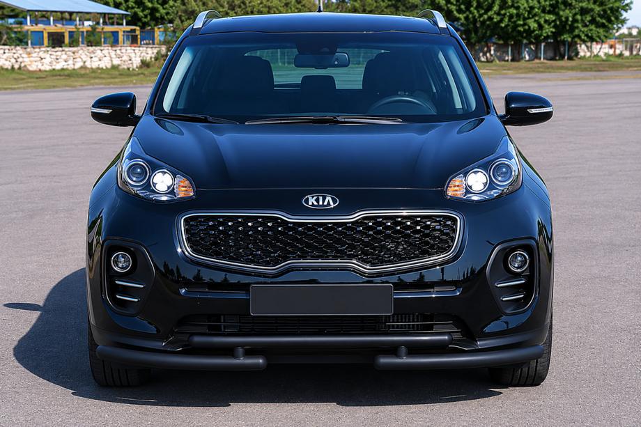Kia Sportage 2015-2021 рр. Передній захист ST009 Black (нерж) Фото 1