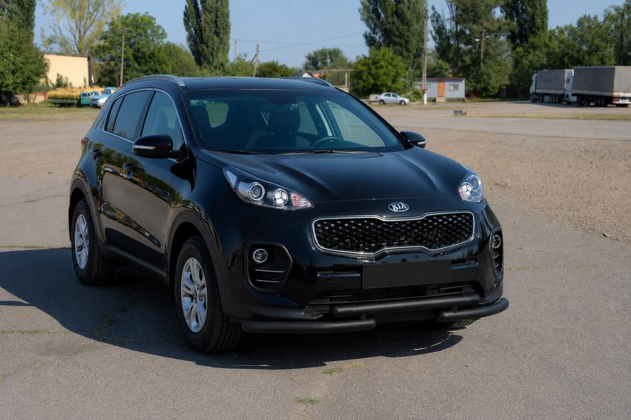 Kia Sportage 2015-2021 рр. Передній захист ST009 Black (нерж) Фото 2