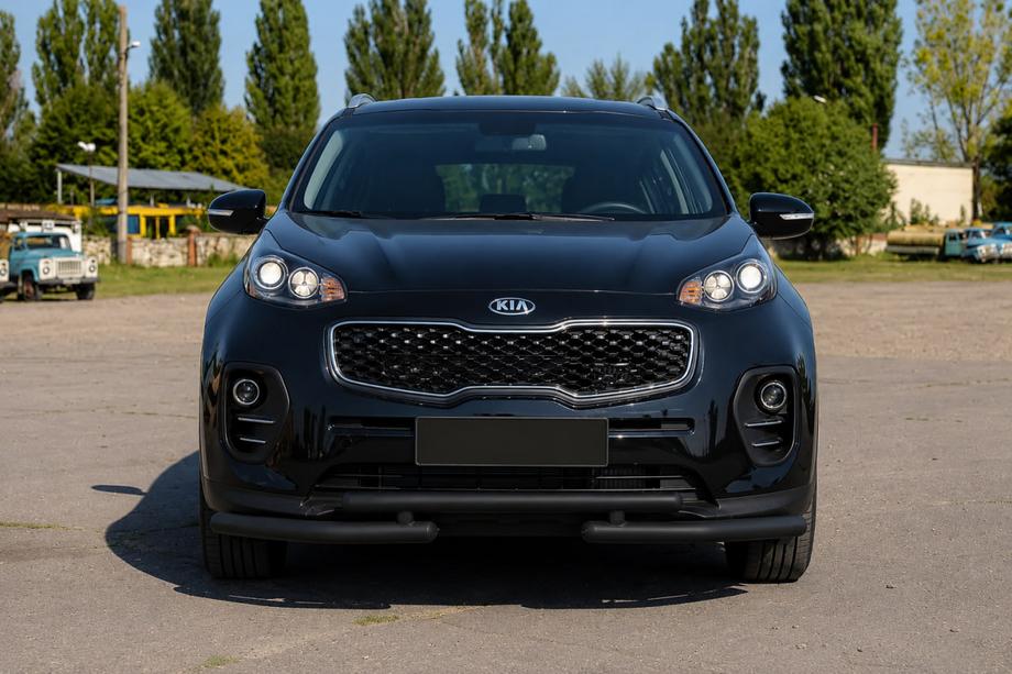 Kia Sportage 2015-2021 рр. Передній захист ST009 Black (нерж) Фото 3
