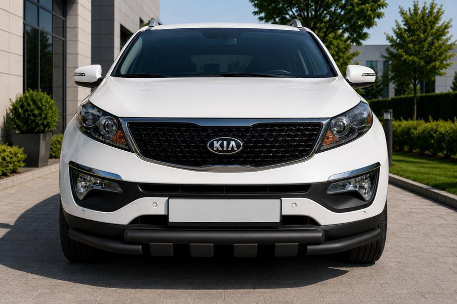 Kia Sorento II XM 2009-2014 рр. Передній захист ST009-15 Black (2013-2015, нерж.) Фото 1