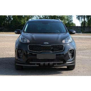 Передній захист ST009-15 Black (нерж) Kia Sportage 2015-2021 рр. фото 1