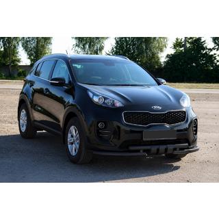 Передній захист ST009-15 Black (нерж) Kia Sportage 2015-2021 рр. фото 2