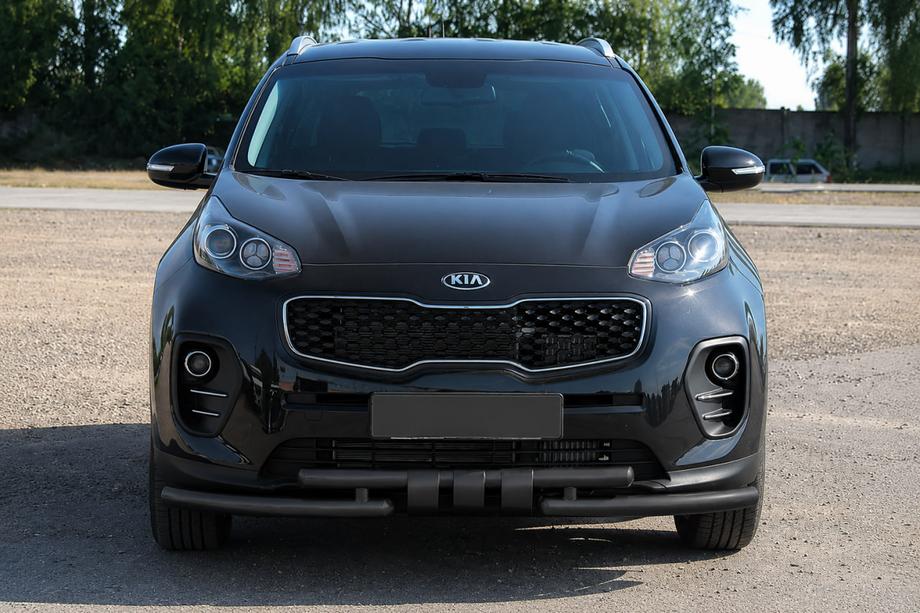 Kia Sportage 2015-2021 рр. Передній захист ST009-15 Black (нерж) Фото 1