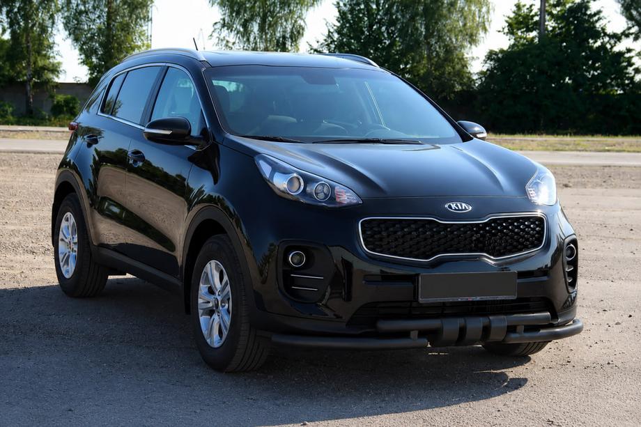 Kia Sportage 2015-2021 рр. Передній захист ST009-15 Black (нерж) Фото 2