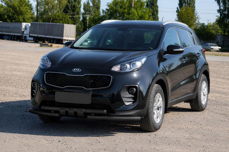 Kia Sportage 2015-2021 рр. Передній захист ST009-15 Black (нерж) Фото 3