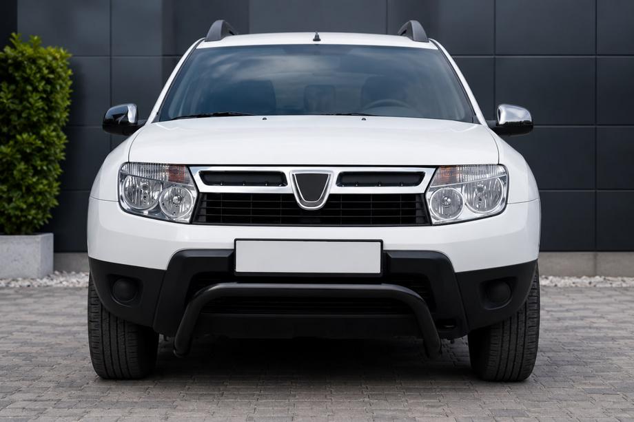 Dacia Duster 2008-2018 рр. Передній захист ST011 Black (нерж.) Фото 1